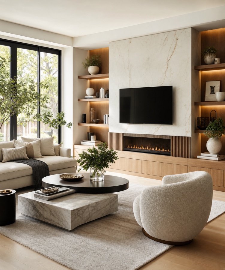 Modern living room interior design project